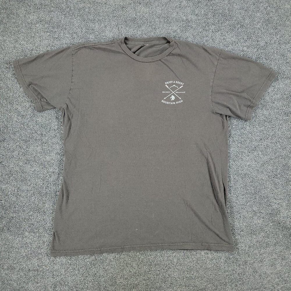 Sneauxdaze Shirt Men's Medium Gray Rocky Mountain High Graphic Tee Short Sleeve
